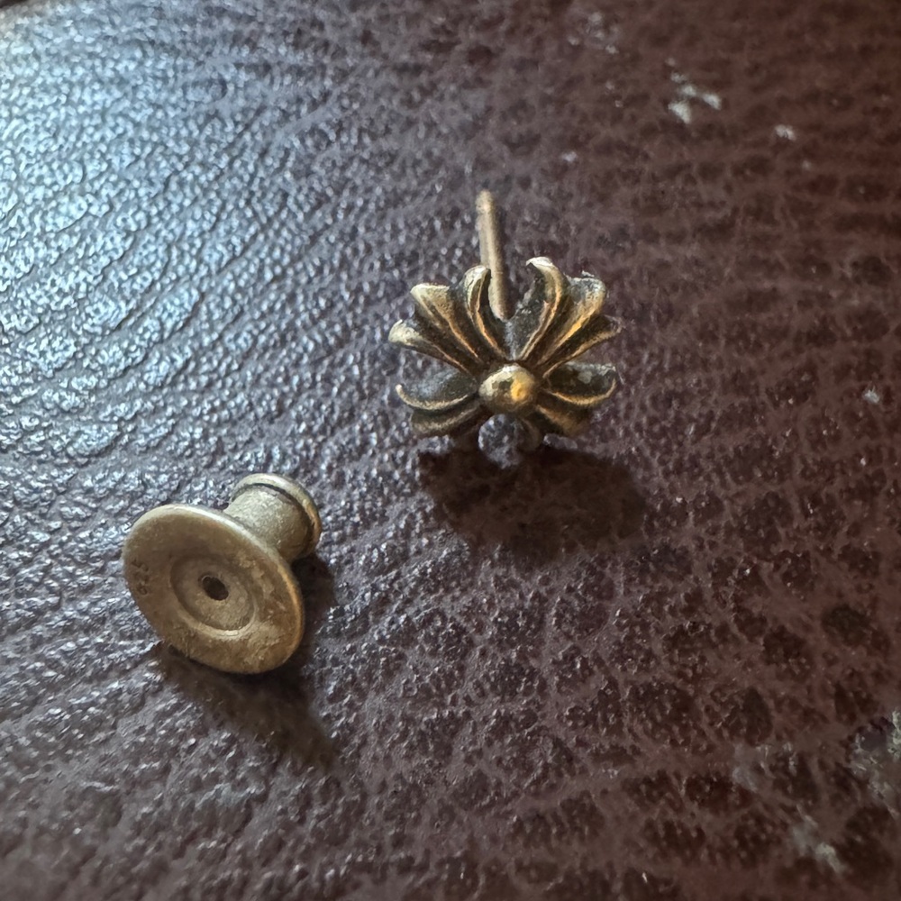 Chrome Hearts Plus Cross Hybrid Stud Earring Sterling 925 Silver w 14k post